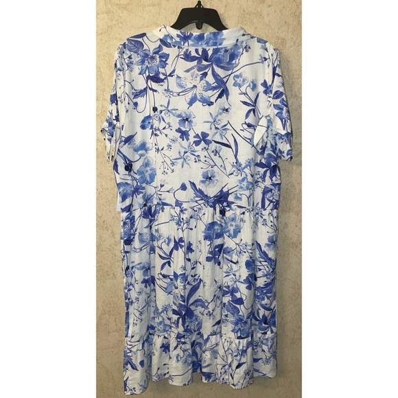 R & K Originals Womens Short Sleeve Floral Fit + Flare Dress Size 18 N… - Picture 5 of 7